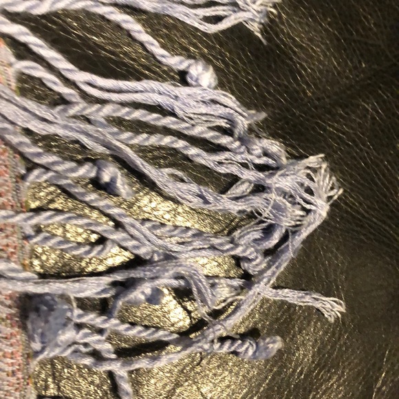 Reversible Pashmina, Periwinkle/Green - Picture 5 of 5